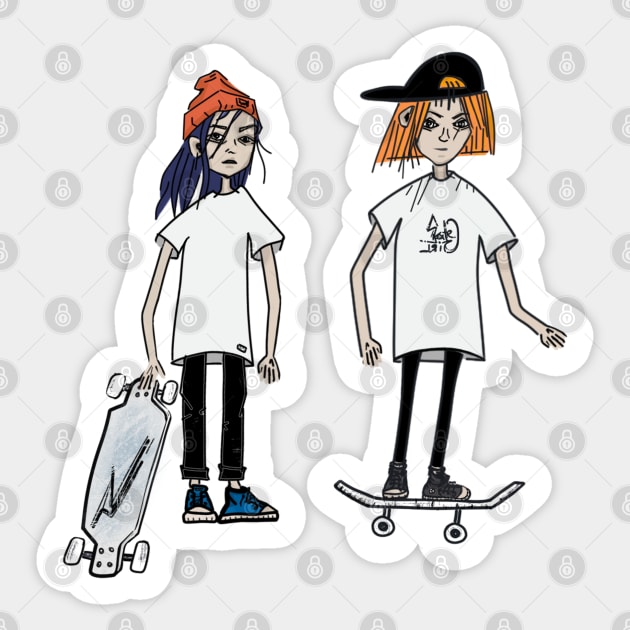 SKATE GIRLS Sticker by ARTEMIDA